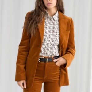 autres filles Brown Corduroy Blazer Jacket Size S